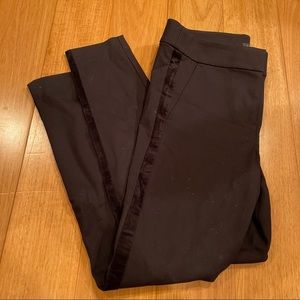 Loft Black Marisa Skinny Pant with Velvet Trim Size 4 EUC
